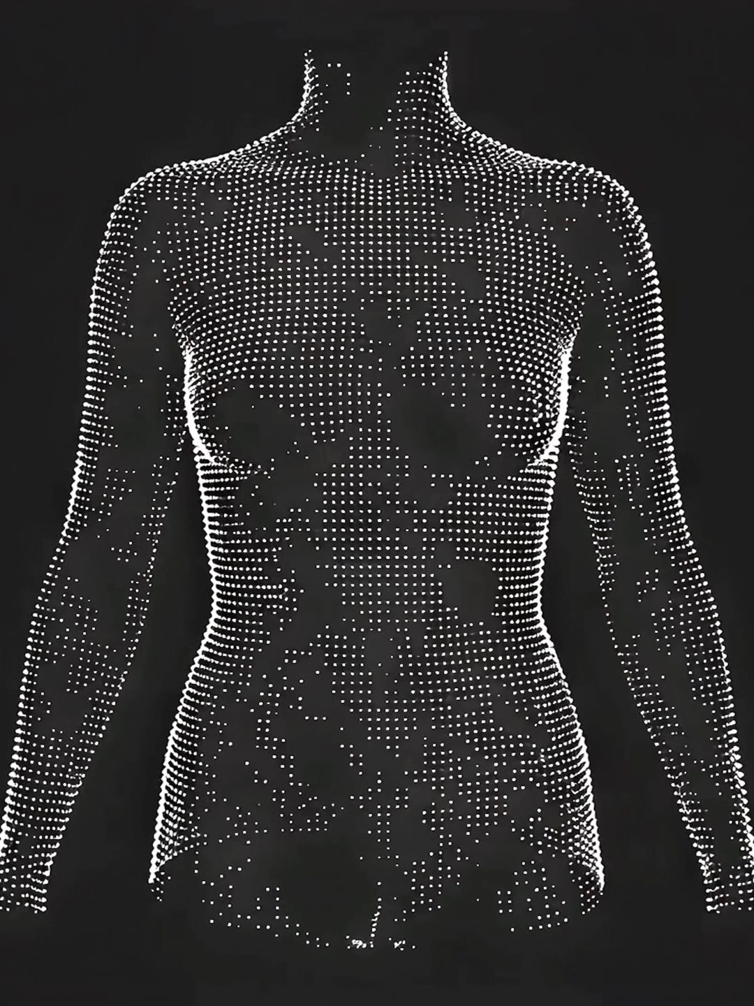A 3D scan of a torso, rendered as a point cloud